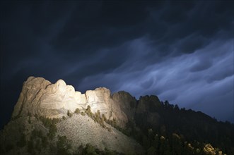 Storm clouds over Mount Rushmore National Memorial