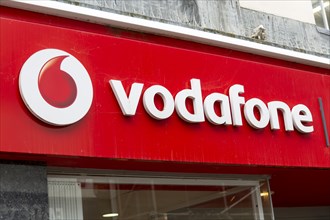 Shop store sign for Vodafone