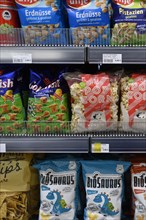 Sales shelf snack products peanuts