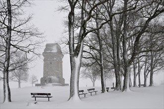 Bismarck Tower near Augsburg in winter