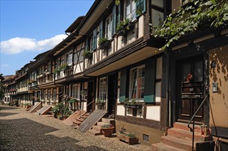 Old residential alleyway with half-timbered houses from 1689 in Engelgasse