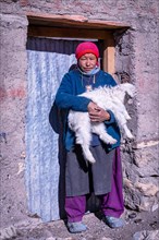 Woman with at goat