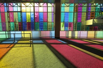 Colorful reflections in the foyer of the Palais des congres de Montreal