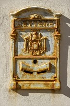 Old rusty letterbox of the Italian Post Office