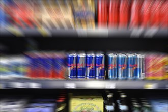Wipe-Off Sales Shelf Red Bull Cans