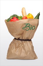 Bag of organic vegetables