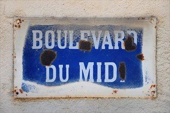 Street sign in the South of France
