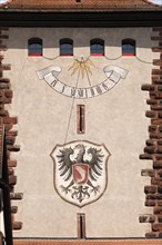Town coat of arms and sundial from the Obertorturm