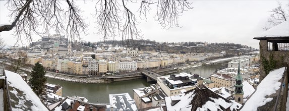 Old town of Salzburg in winter