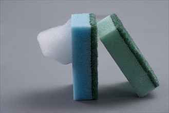 Two cleaning sponges with foam