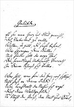 Facsimile of the inscription of Friedrich Schlegels poem