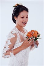 Portrait of a bride with bouquet