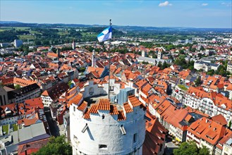 Aerial view of the flour sack in Ravensburg is a historical sight of the city of Ravensburg. Ravensburg