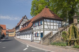 Village street with half-timbered houses