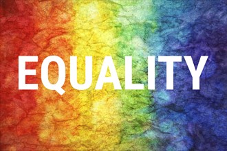 Equality word on LGBT textured background