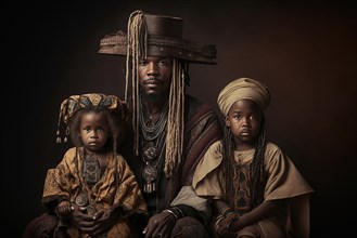 Family portrait from Dogon tribe