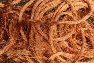 Red metal copper wire scrap materials recycling of waste from manual wire tearing