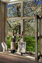 Farmhouse parlour with wine bottle