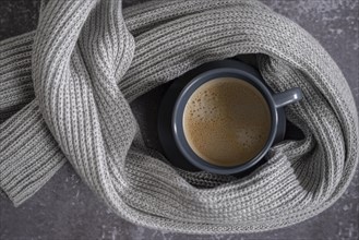 Still Life with Coffee and Woolen Scarf