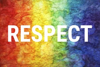 Respect word on LGBT textured background
