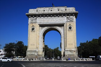 The Arcul de Triumf is a triumphal arch in the Romanian capital Bucharest