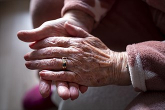Hands of a senior citizen
