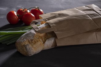 Ciabatta bread in paper bag