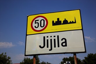 Place-name sign of Jijila near Tulcea