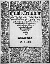 Title and first page of the first Wittenberg evangelical singing book