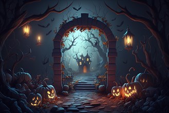 Halloween background. Ai generated art
