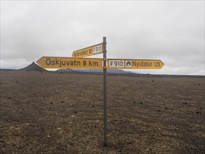 Sign in the Icelandic highlands