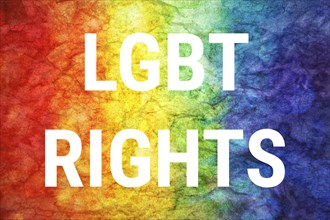 LGBT rights words on LGBT textured background