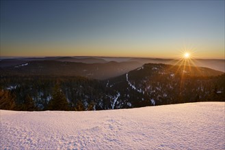 Sunrise on the Hornisgrinde in winter