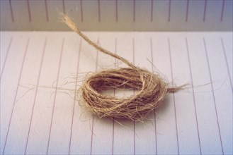 Roll of brown color linen string paper background