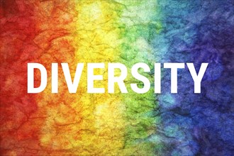Diversity word on LGBT textured background