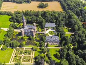 Aerial view of Schloss Moyland Caslte