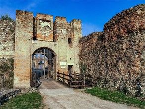Castle gate Entrance to historic castle Castello Rocca di Lonato
