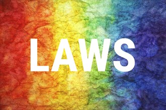 Laws word on LGBT textured background
