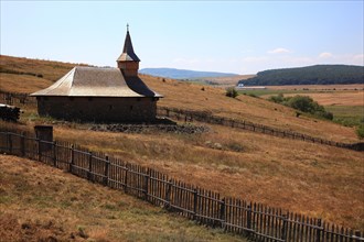 Wooden chapel in the countryside of Transylvania