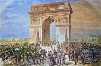 At the Arc de Triomphe during the occupation of the Germans in Paris on 2 March 1871