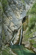A waterfall