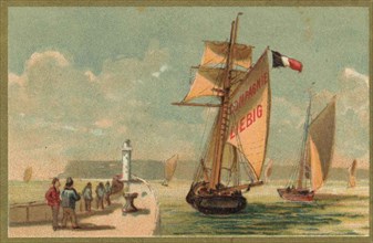 Series of pictures of sailing ships under the German flag