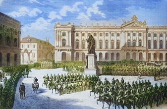 Arrival of Prussian troops at Stanislaus Square in Nanzig