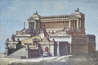 Architects design for the national monument planned in Rome in honour of King Victor Emmanuel