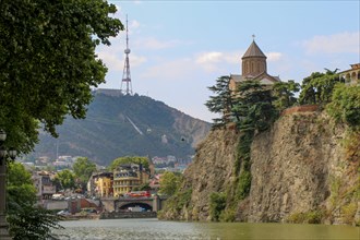 Metekhi Church above the Kura river in Tbilisi