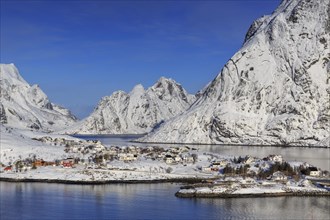 Fjord landscape in winter