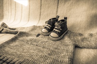 Baby sweater and sweet boys shoes