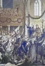 The blessing of the Luetzow Freicorps in the church of Rogau in Silesia