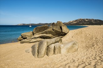 Sandy beach beach and granite rocks