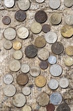 Old metal coins collectiion as a background